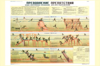 0725. Военный ретро плакат: Преодоление препятствий