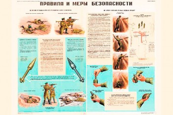 0947. Военный ретро плакат: Правила и меры безопасности