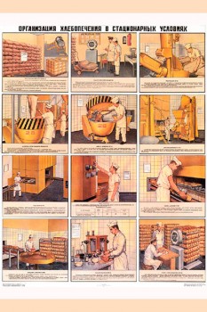 1286. Военный ретро плакат: Организация хлебопечения в стационарных условиях