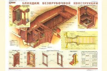 2100. Плакат Советской армии: Блиндаж безврубачной конструкции