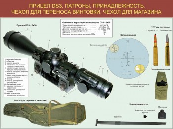 75. Прицел DS3, патроны, принадлежность, чехол для переноса винтовки, чехол для магазина