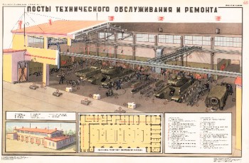 0882. Военный ретро плакат: Посты технического обслуживания и ремонта